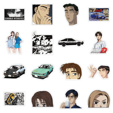10/30/50PCS Initial D Stickers Laptop DIY Fridge Guitar Luggage Skateboard-TB01628-Veeddydropshipping