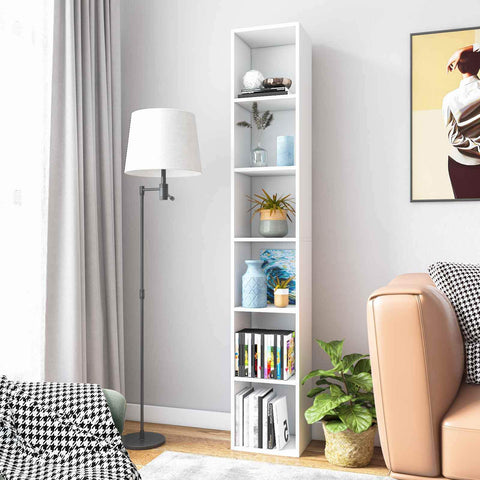 Tower Tall Slim Bookcase Bookshelves Storage Shelves -HA01750-Veeddydropshipping