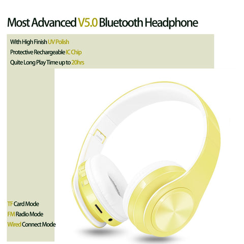 Newly Macaron Colors Stereo Headset Bluetooth Earphone Headphone Wireless -CE01193-Veeddydropshipping