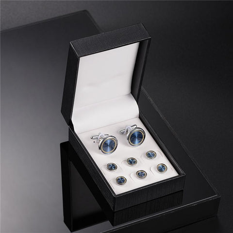Luxury Man Shirt Cufflinks Vintage Blue Cufflink -JW01300-Veeddydropshipping