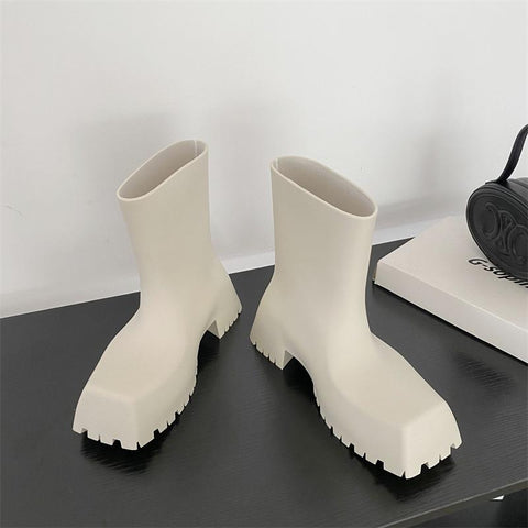 Rain Boots Waterproof Non-slip Short Boot Square Toe Soft-BS00968-Veeddydropshipping