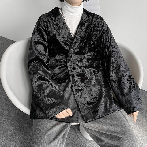 Velvet Blazer Jacket Men Autumn New Loose Club Party-MF01338-Veeddydropshipping