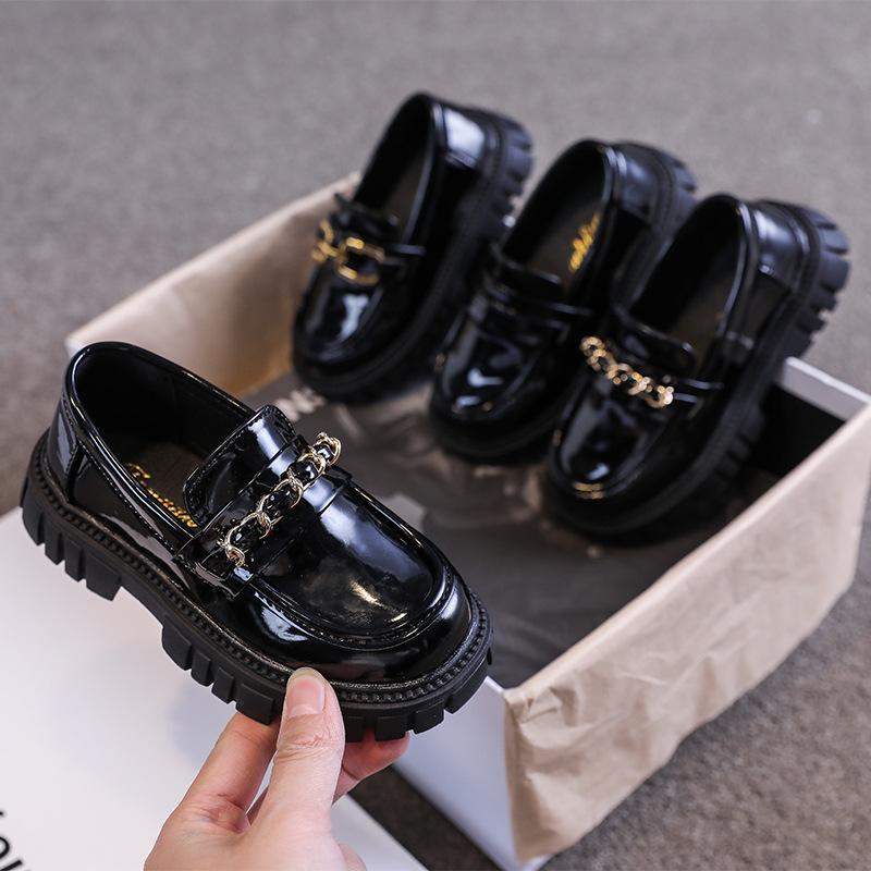 Princess Shoes 2022 Spring Black Loafers Baby Boys School Shoes-TB00126-Veeddydropshipping