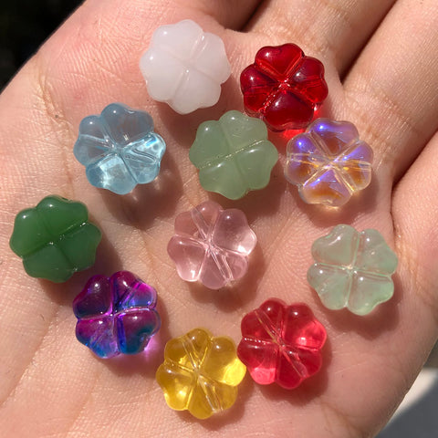 Lampwork Crystal Flower Spacer Beads  Flat Round Loose Beads-JW01481-Veeddydropshipping