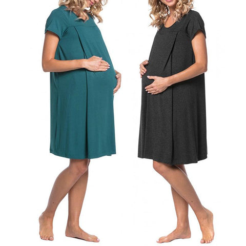 Women Maternity Nightgown Pregnant Short Sleeve Labor-TB00596-Veeddydropshipping