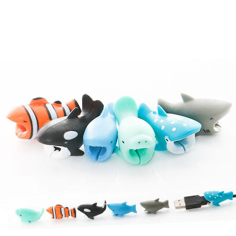 3PCS Cute Cartoon Phone Charger Cable Wire Protective Case Saver Data Line Protector-PA00891-Veeddydropshipping