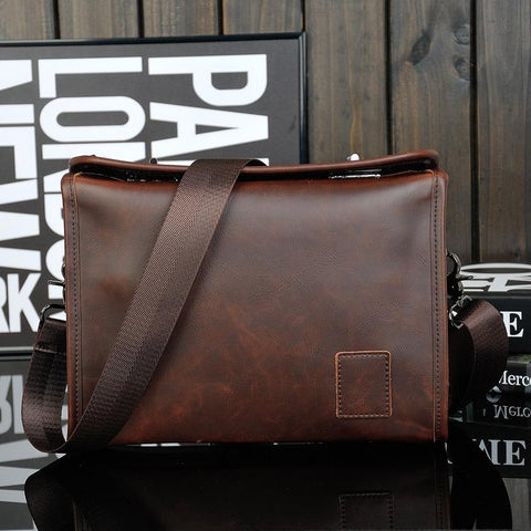 Men Leather Vintage Bags Man Shoulder Messenger Bag Cowhide-BS00499-Veeddydropshipping