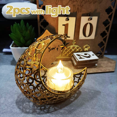 Mubarak Candle Holder Banner Ramadan Decoration-HA00583-Veeddydropshipping