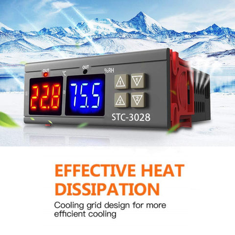 Dual Digital Thermostat Temperature Humidity Control STC-3028 Thermometer-TI01026-Veeddydropshipping