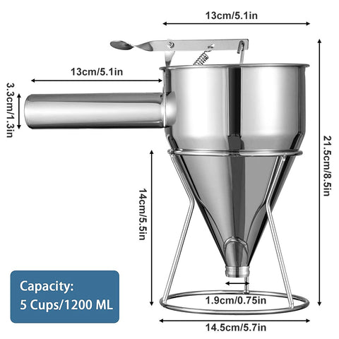 Pancake Batter Dispenser Multi-Caliber Stainless Steel-HA01201-Veeddydropshipping