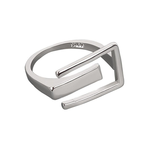 Silver Color Geometric Glossy Rings for Women Personality Ring -JW01393-Veeddydropshipping