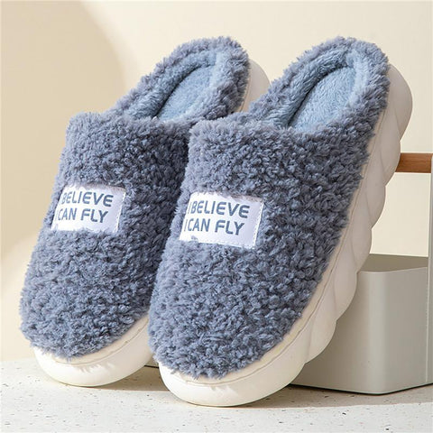 Winter Home Warm Fluffy Slippers High Heels-BS01078-Veeddydropshipping