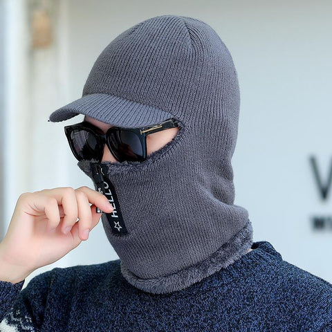 Men Winter Warm Wool Hat Outdoor Cycling Ear Protection Warm Thicken Bicycle -OS01115-Veeddydropshipping