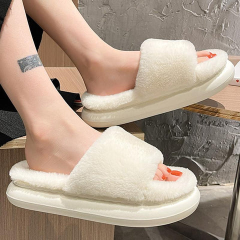Women Winter House Warm Furry Slippers Women Flip Flops-BS01237-Veeddydropshipping