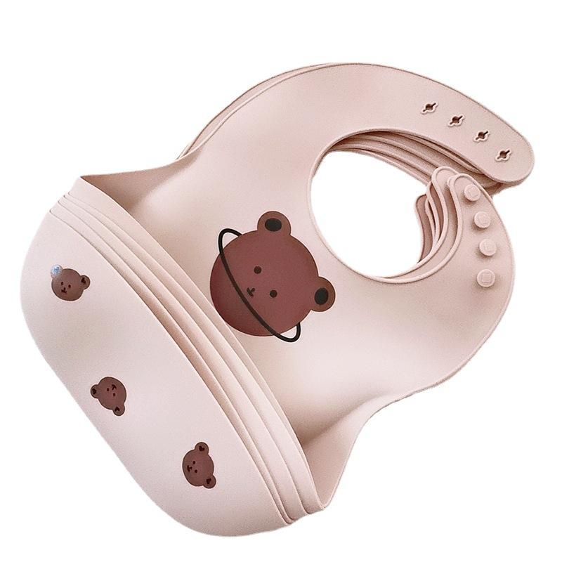 Cute Bear Baby Silicone Bib Waterproof Baby Bibs Newborn Babies Items Accessories-Veeddydropshipping-1