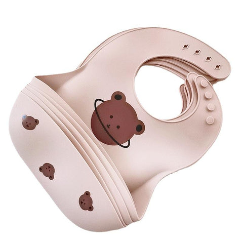 Cute Bear Baby Silicone Bib Waterproof Baby Bibs Newborn Babies Items Accessories-Veeddydropshipping-1