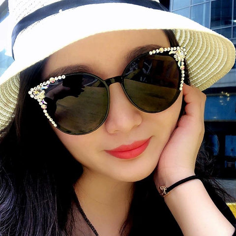 Fashion Round Cat Eye Sunglasses Women-WF01324-Veeddydropshipping