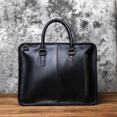 Retro Top Layer Cowhide Laptop Bag Crazy Horse Leather-BS00474-Veeddydropshipping