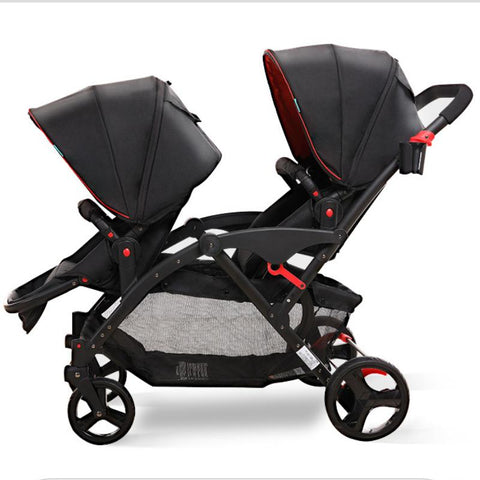 Twin Baby Stroller Folding Carriage,twins stroller baby car Lying and Seating-TB00379-Veeddydropshipping