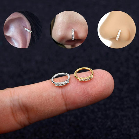 Korean Jewelry Nose Piercing Circular For Septum Zircon Nose Rings-JW01358-Veeddydropshipping
