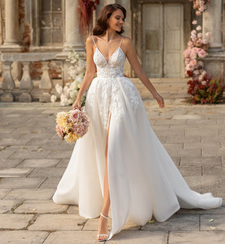 Sexy Sapghetti Straps Wedding Dress-WF01561-Veeddydropshipping