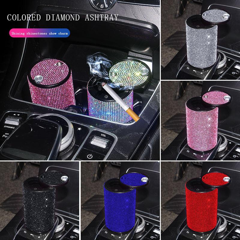 Universal Car Ashtray Crystal Diamond Ash Tray Auto Interior Decor-AM00049-Veeddydropshipping