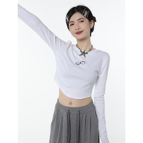 Women Short Tops Chic Korean Fashion Vintage Sexy T-shirt-Veeddydropshipping