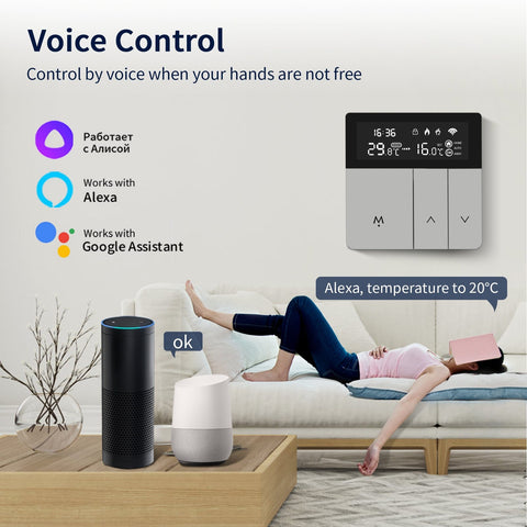 Tuya WiFi Smart Thermostat APP Remote Alexa Alice Home Temperature-TI01007-Veeddydropshipping