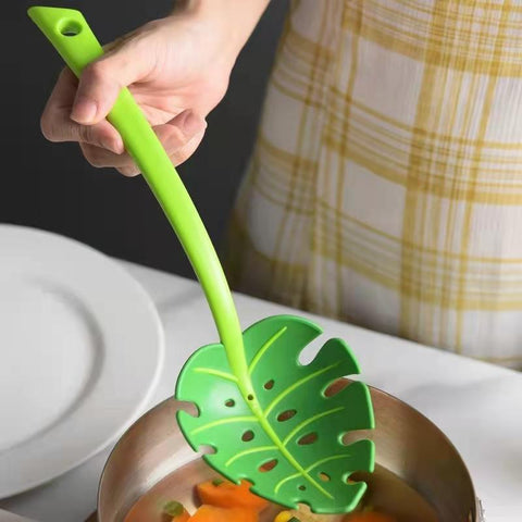 Monstera Leaf Colande Multifunction Soup Spoon Strainer-HA01316-Veeddydropshipping