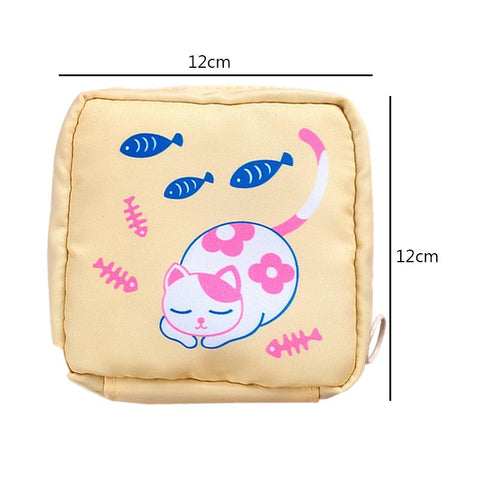 Women Small Cosmetic Bag Set Zipper Girls Mini Sanitary Napkins Makeup Lipstick Bags-PA00918-Veeddydropshipping