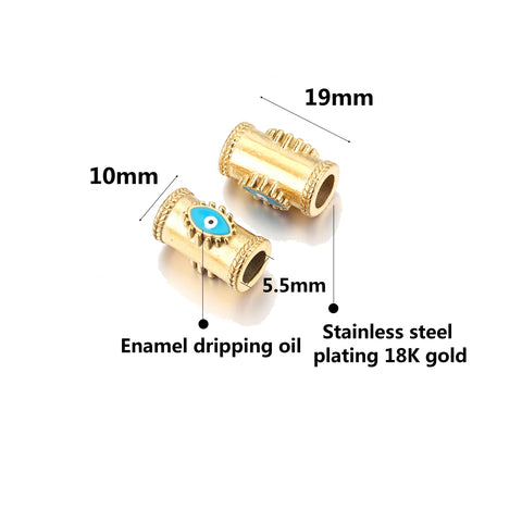 Steel Glasses Natural Stone Beads Enamel  Bead for DIY -JW01493-Veeddydropshipping