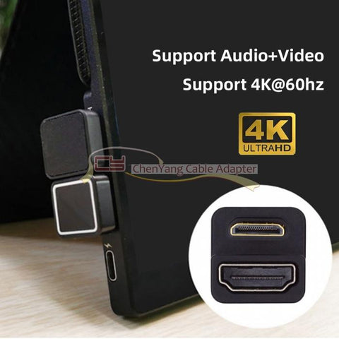 360 Degree Down UP Opposite U Shape Back Angled Mini HDMI 1.4 Male to HDMI -CE00235-Veeddydropshipping