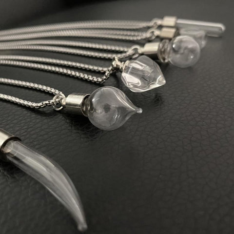 DIY Water Drop Chain Necklace Unisex Crystal Perfume Bottle Blood-JW01283-Veeddydropshipping