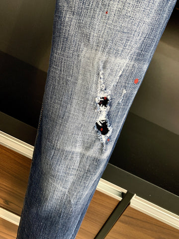 trousers for men d2 Slim fit, washable, casual, full length, paint-MF00665-Veeddydropshipping