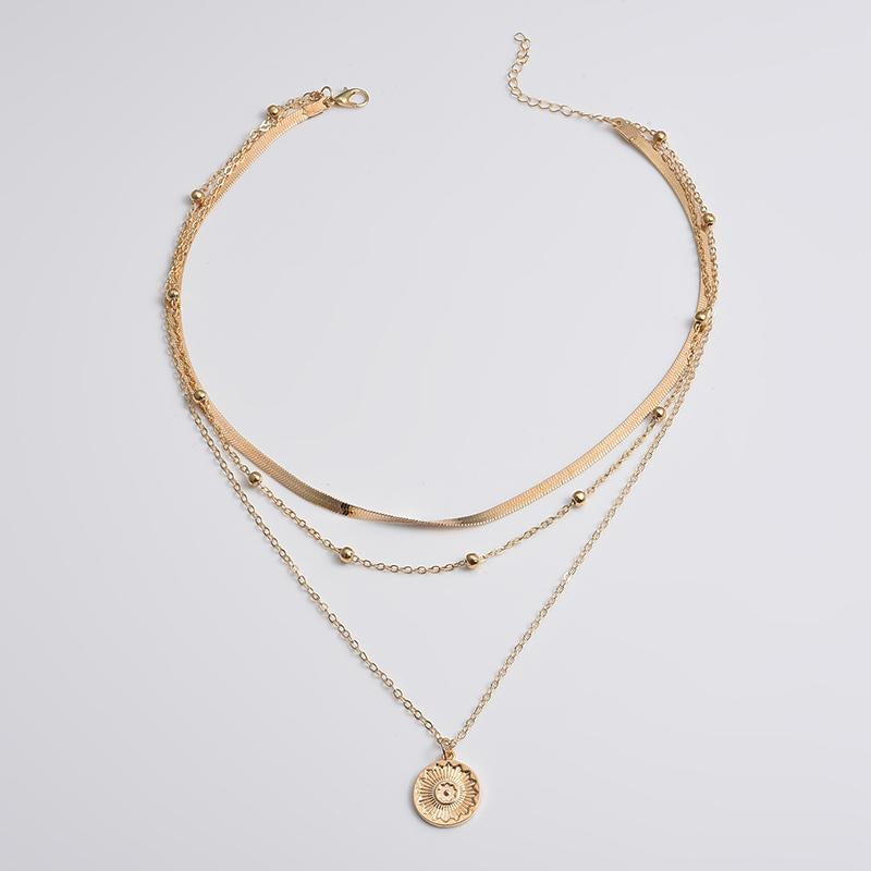 925 Sterling Silver Necklace Simple Snake Chain Charm Ball Chain-JW00135-Veeddydropshipping