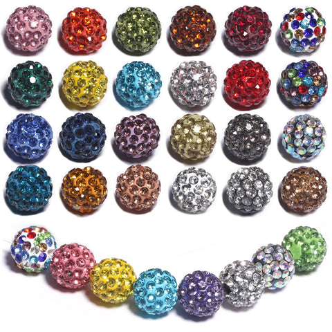 Round Fashion Rhinestone Crystal Summer Beads Diy Jewelry Making -JW01503-Veeddydropshipping