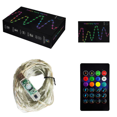 WS2812B LED String Light BT RGB Christmas Lights Party 5m 10m Music APP-TI00908-Veeddydropshipping