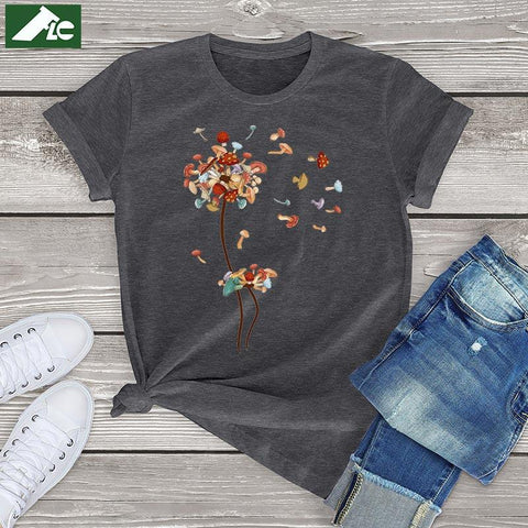 Dandelion Mushroom T Shirts for Women Clothing-WF00012-Veeddydropshipping