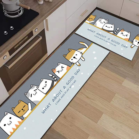 Kitchen Floor Mat Washable Non-Slip Bedroom Carpet-HA00474-Veeddydropshipping