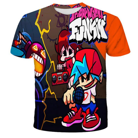 6M-14T Kids Fridany Night Funkin Tshirts Summer Kids Boys Girls Clothes-TB01150-Veeddydropshipping