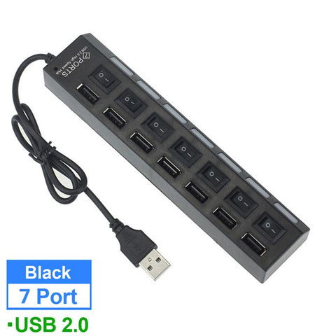 switch extension hub 7-port USB2.0 hub Computer USB extension hub one drag seven -CE00158-Veeddydropshipping