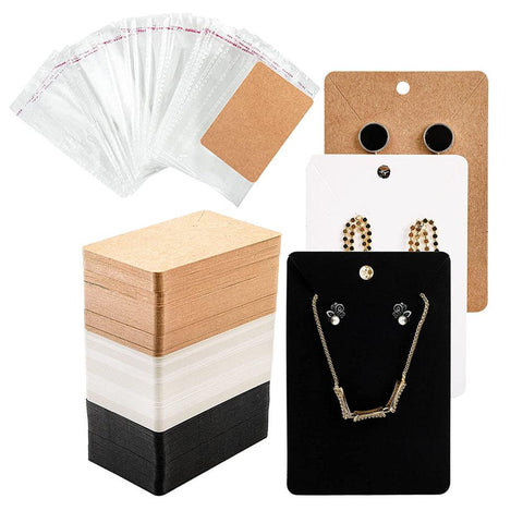 Kraft Paper Cards Jewelry Necklace Earring Display Holder-JW01658-Veeddydropshipping