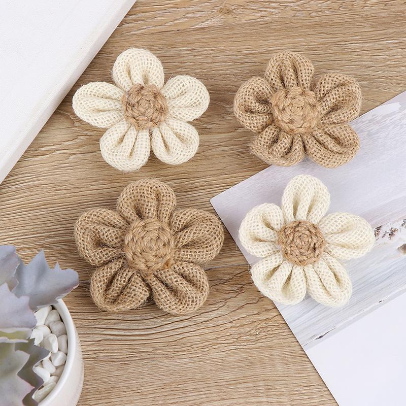 Hessian Roses Burlap Flower Wedding Decor-HA00599-Veeddydropshipping