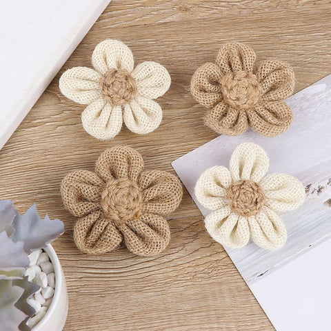 Hessian Roses Burlap Flower Wedding Decor-HA00599-Veeddydropshipping