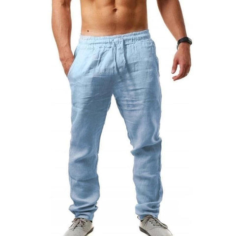 Cotton Linen Pants Men Thin Style Casual Trousers Vintage-MF00379-Veeddydropshipping