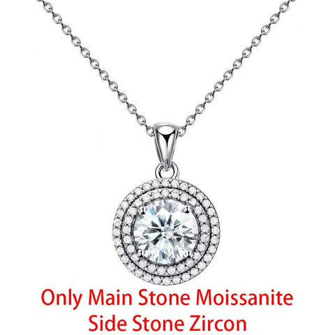 Pendant Necklace 925 Sterling Silver Moissanite Necklace-JW00127-Veeddydropshipping