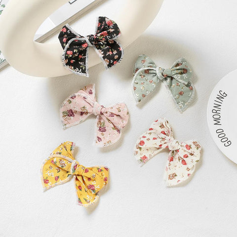 Baby Girl Floral Bow Hair Pin Bebe Hair Clips Head Pins Children Kids-TB00459-Veeddydropshipping