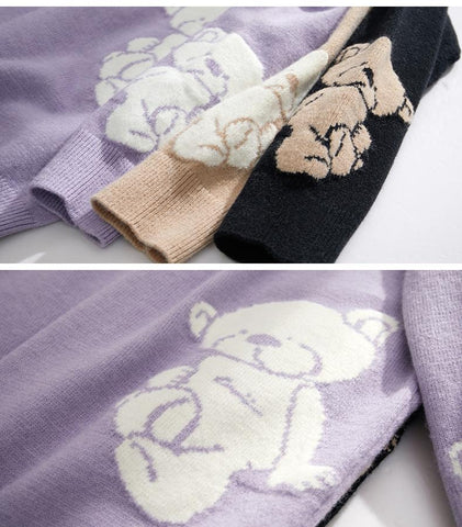 Minimalism Sweater For Women Fashion Bear Printed-WF00087-Veeddydropshipping