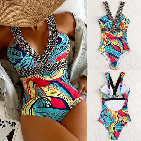 Push Up Women Swimsuit One Piece Sexy Swimwear Women 2023 Bath Suit Stitch Detail -OS00074-Veeddydropshipping