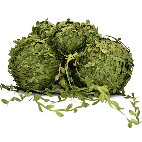 Silk Leaf-Shaped Handmake Artificial green Leaves-HA00693-Veeddydropshipping